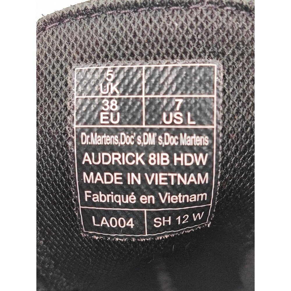 Dr. Martens Women’s Audrick Black Lace Up Leather Combat Boots Size 7 US - Picture 5 of 10